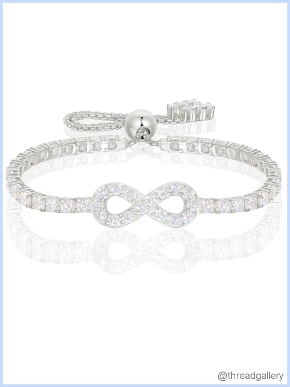 S925 Sterling Silver 18K Gold Vermeil Moissanite Infinity Bracelet Adjustable
